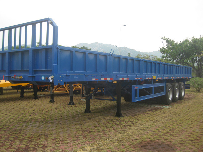 40FT 12.4m Tri-Axle Flatbed Semi Trailer with Siding