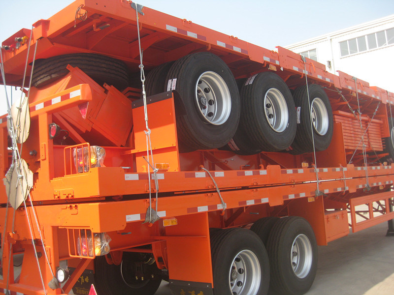 3 Axles 40FT-45FT Container Trailer Flat Bed Truck Trailer 20FT 40FT Container Flatbed Semi Trailer
