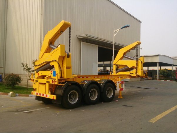20 FT Container Transport Port Used Skeleton Slide Chassis Hydraulic Self-Loading Crane Side Lifter Loader Semi Trailer