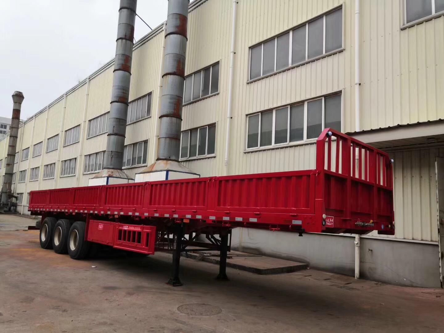 40FT 12.4m Tri-Axle Flatbed Semi Trailer with Siding