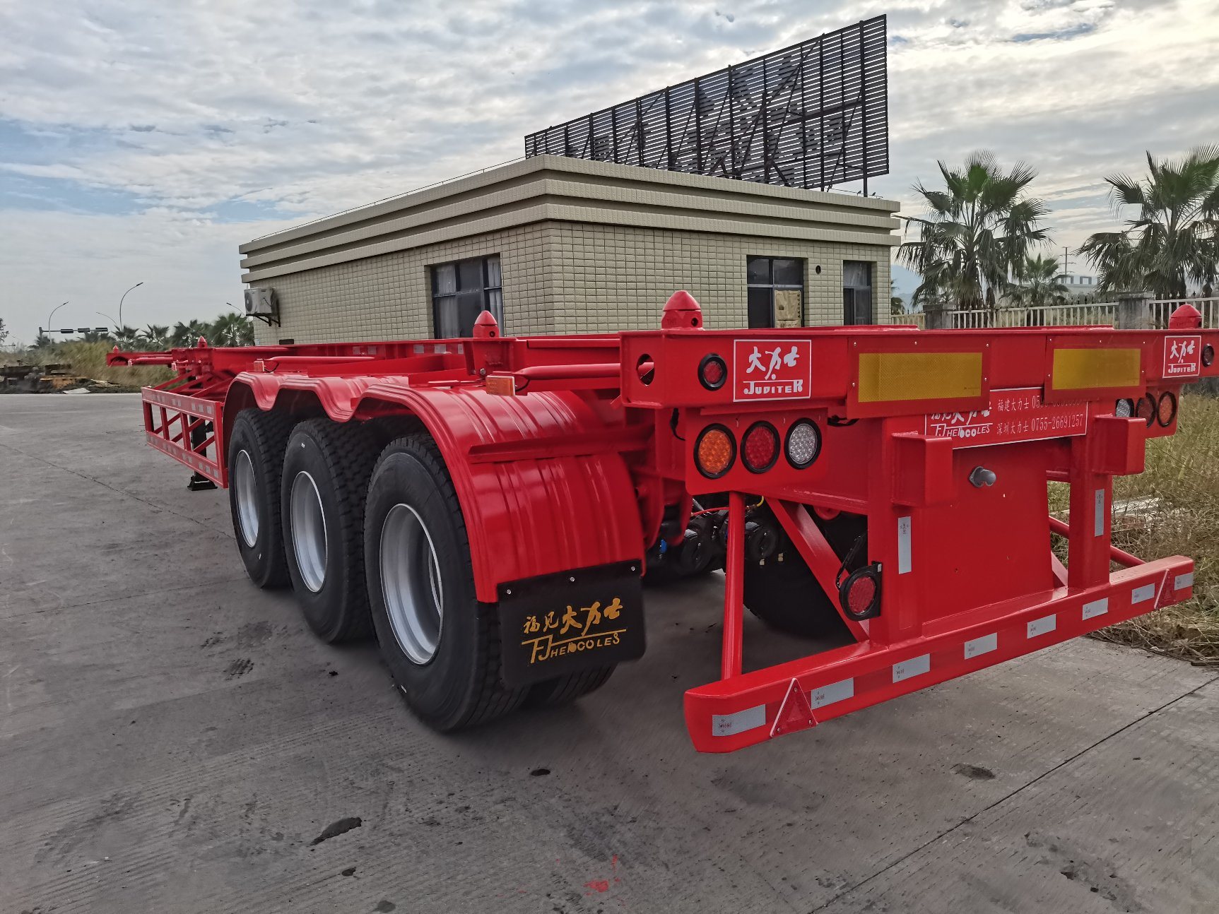 40FT-45FT Contaienr Skeleton Semi Trailer with Tri-Axle