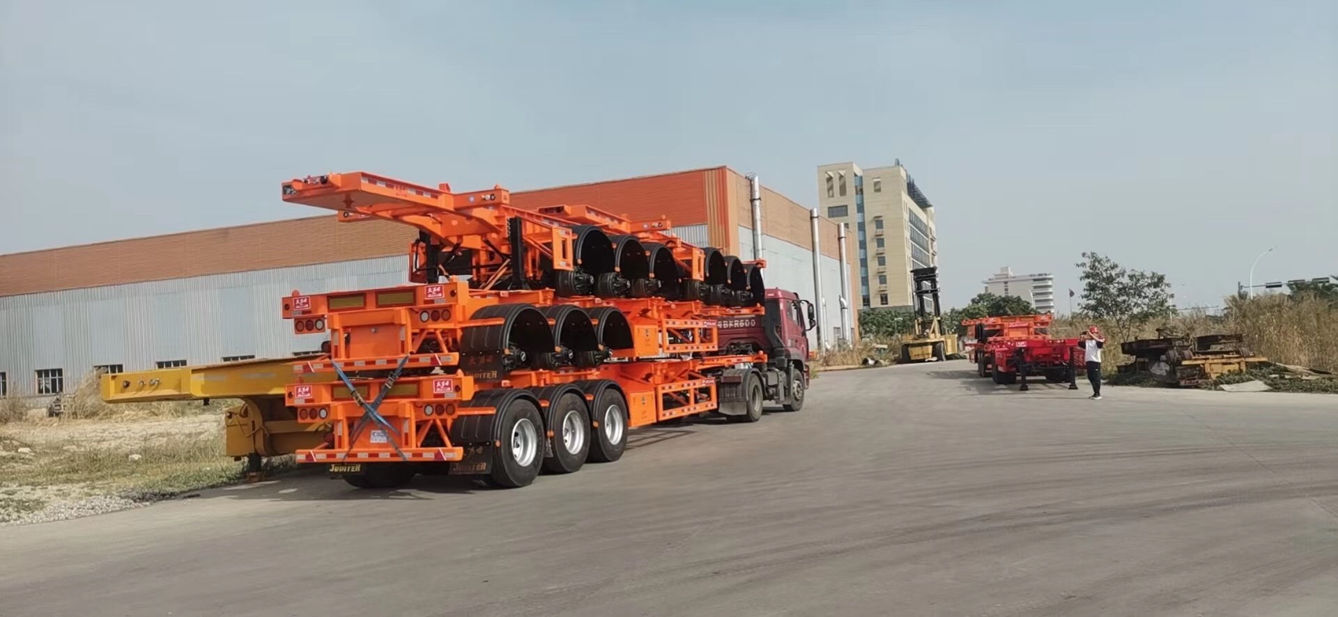 3axles Gooseneck Lowboy Low Bed Lowbed Truck Semi Trailer